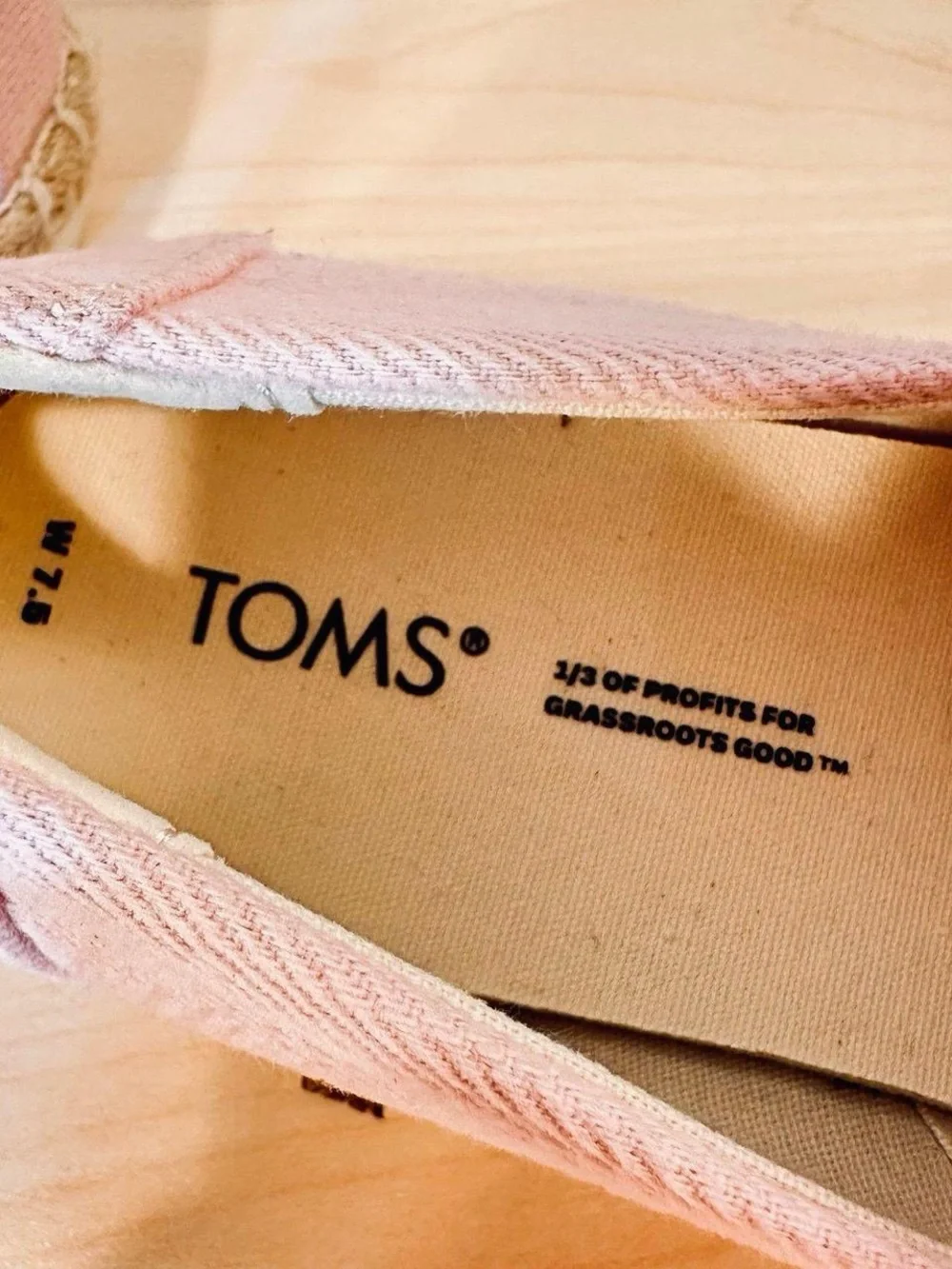 Toms Twill Espadrille Flats Size 7.5